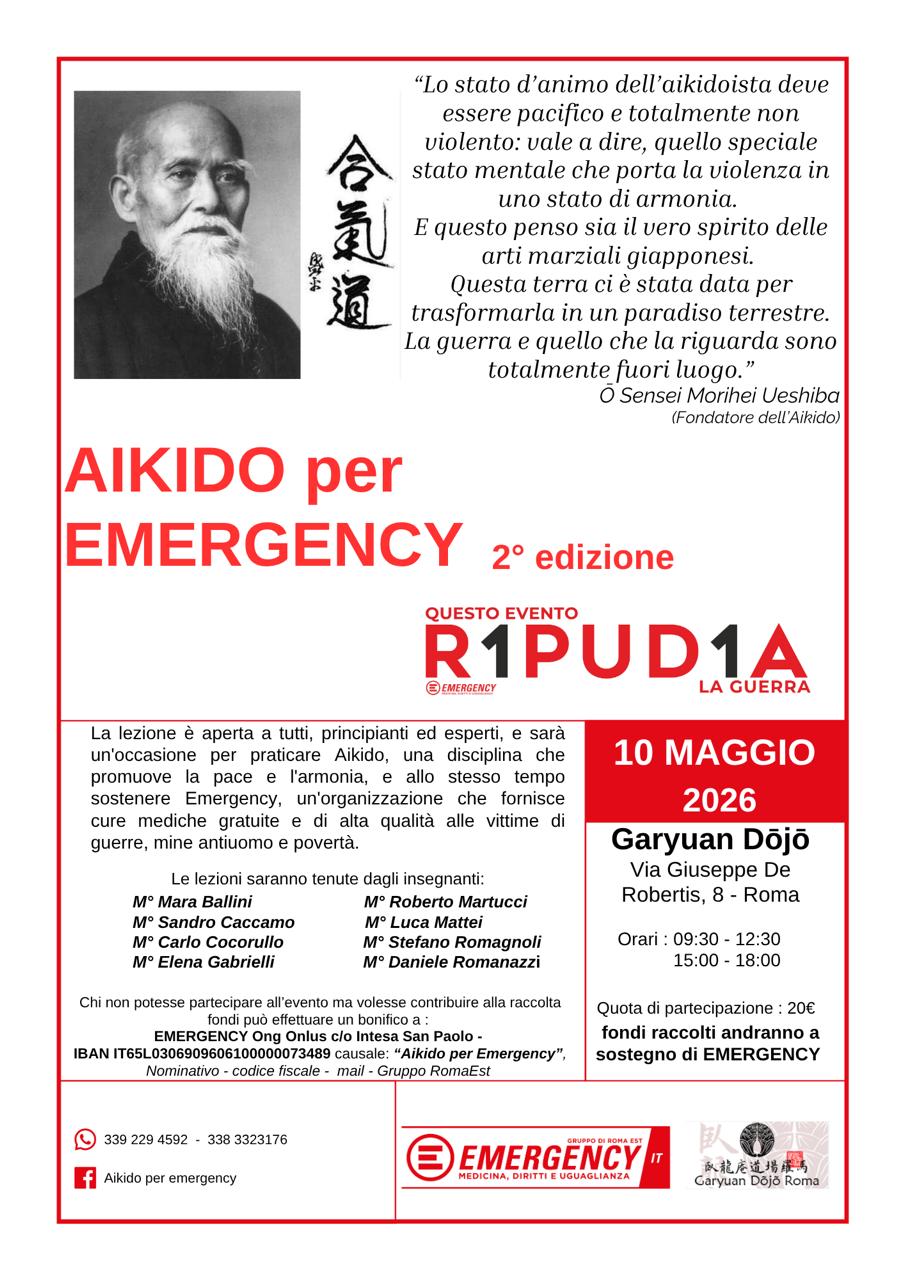 Aikido per Emergency - Roma 10 Maggio 2026